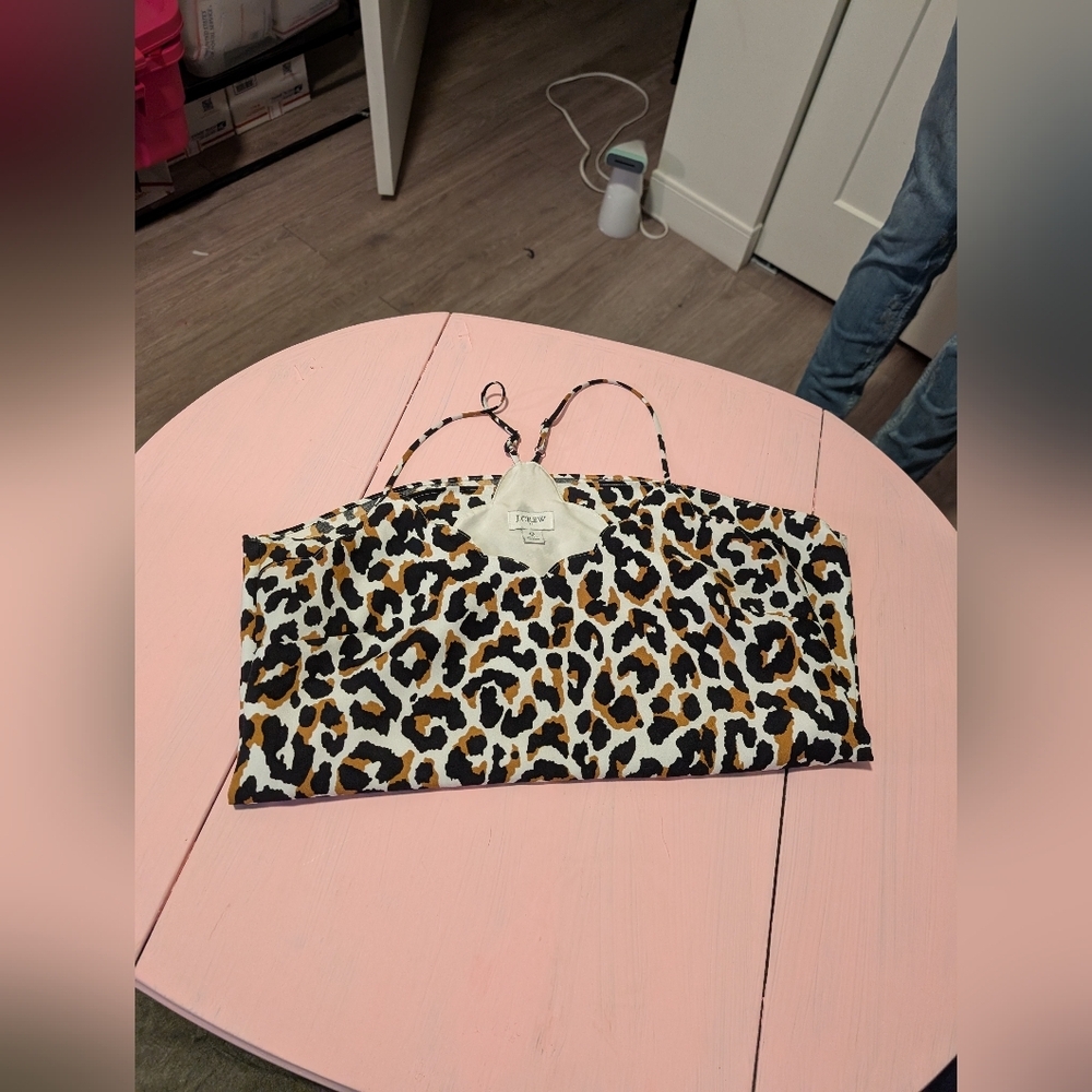 J.Crew Leopard Print Sleeveless Top V-Neck Blouse